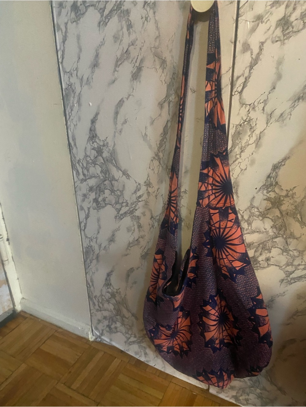 Boho Floral Sling Bag - Purple & Orange